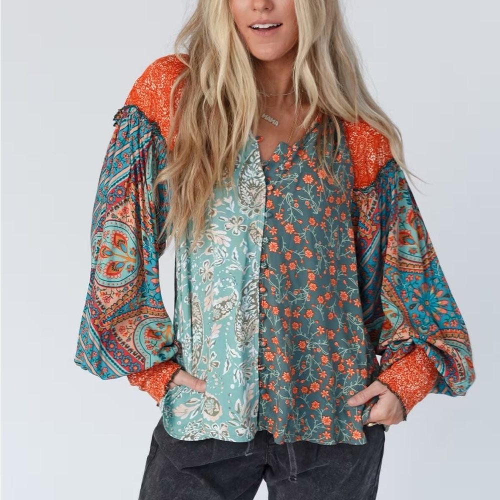 Danielle Mixed Floral Boho Top